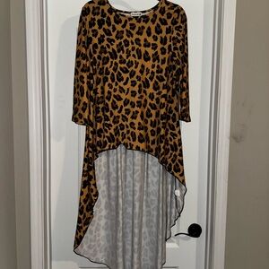 Leopard Print High-Low Tunic